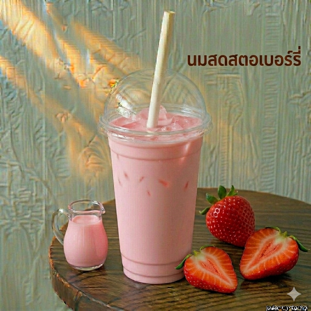 นมสดสตอเบอร์รี่