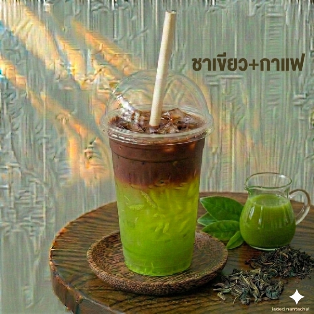 ชาเขียว + กาแฟ