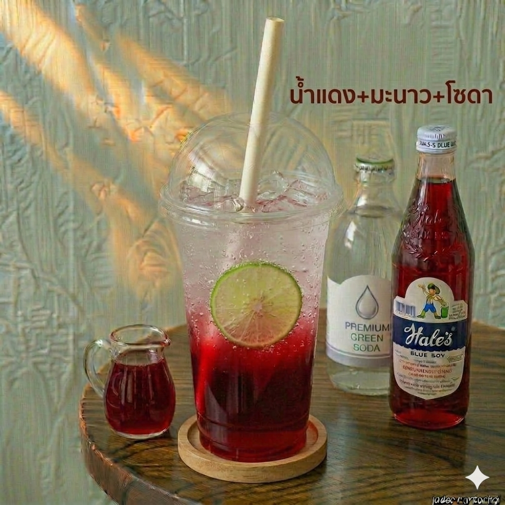 น้ำแดง+มะนาว+โซดา